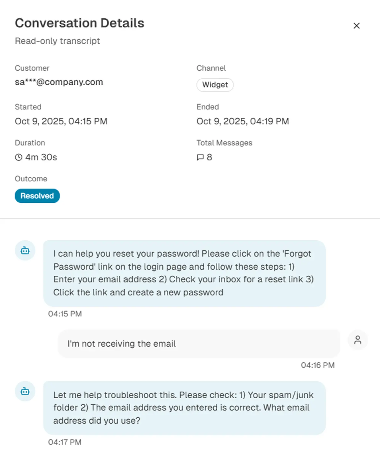 Conversation Details Interface
